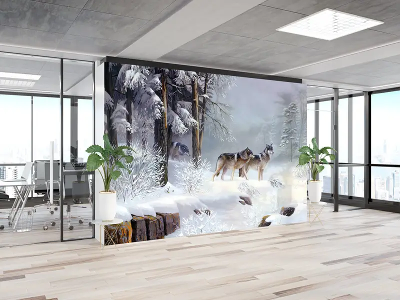 Paper Wall Art ,Wolf Wall Art,View Wall Paper,Bright Wall Paper,Wall Paper Peel and Stick,Landscape Wallpaper, - 3