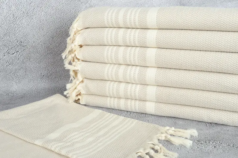 First Wedding Anniversary Gift, Bridesmaid Gifts, Gift For Best Friend, 40x18 Cotton Striped Towel, Monogram Kitchen Towel, Small Bath Towels - 2