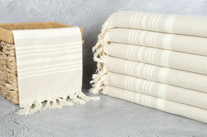 First Wedding Anniversary Gift, Bridesmaid Gifts, Gift For Best Friend, 40x18 Cotton Striped Towel, Monogram Kitchen Towel, Small Bath Towels - 3