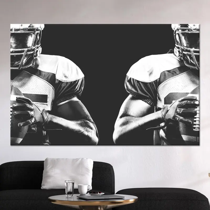 Elegante lienzo de fútbol americano para cueva de hombre, loft, dormitorio