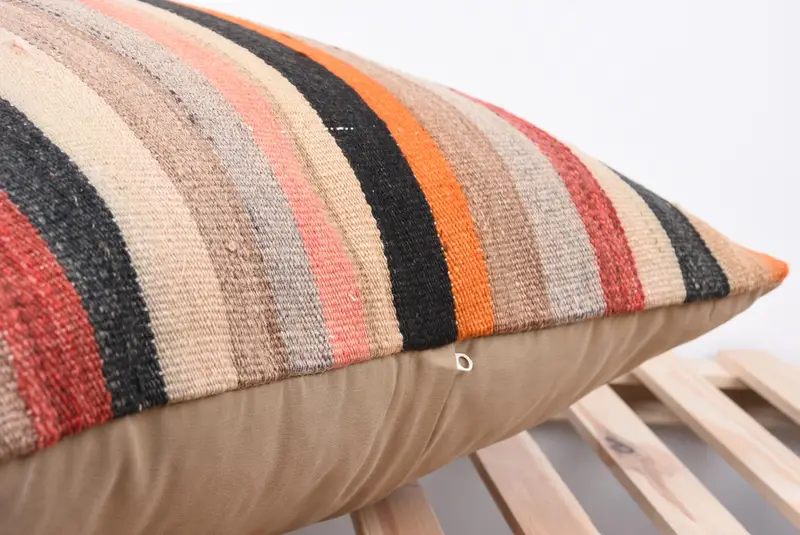 Gift Pillow, 24x24 Red Pillow, Pillow for Sofa, Cushion Cover, Kilim Rug Cushion, Vintage Kilim Throw Pillow, Custom Cushion Cover - 7