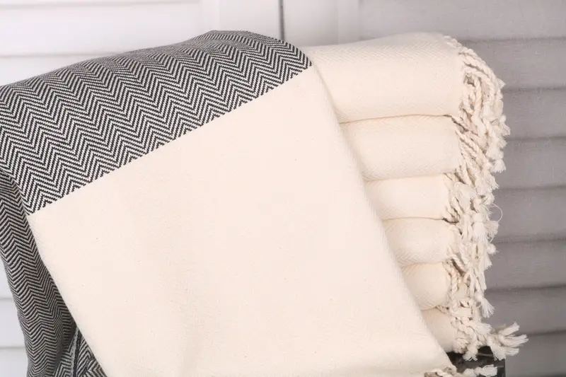 Decorative Towel, Large Turkish Towel, Gym Towel, Beach Wedding Favor, Bridal Party Gifts, Organic towel, 70x36 Cotton Zig zag Towel, Gifts For Him - 2