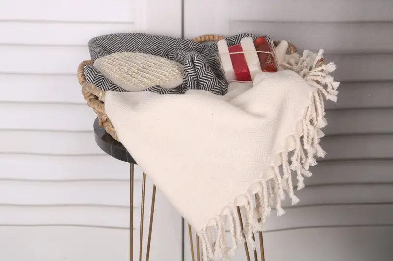 Decorative Towel, Large Turkish Towel, Gym Towel, Beach Wedding Favor, Bridal Party Gifts, Organic towel, 70x36 Cotton Zig zag Towel, Gifts For Him - 3