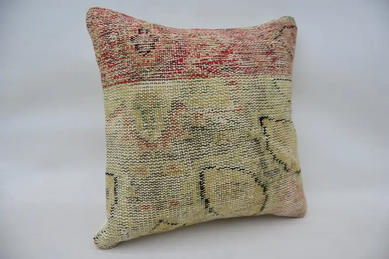 Anatolian Pillow, Boho Pillow Sham Cover, Pillow for Sofa, Pillow Cover, Antique Pillows, Boho Chic Pillow, 18x18 Beige Cushion Case - 2