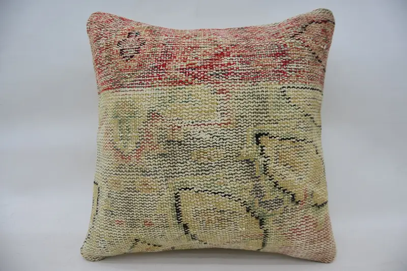 Anatolian Pillow, Boho Pillow Sham Cover, Pillow for Sofa, Pillow Cover, Antique Pillows, Boho Chic Pillow, 18x18 Beige Cushion Case - 4