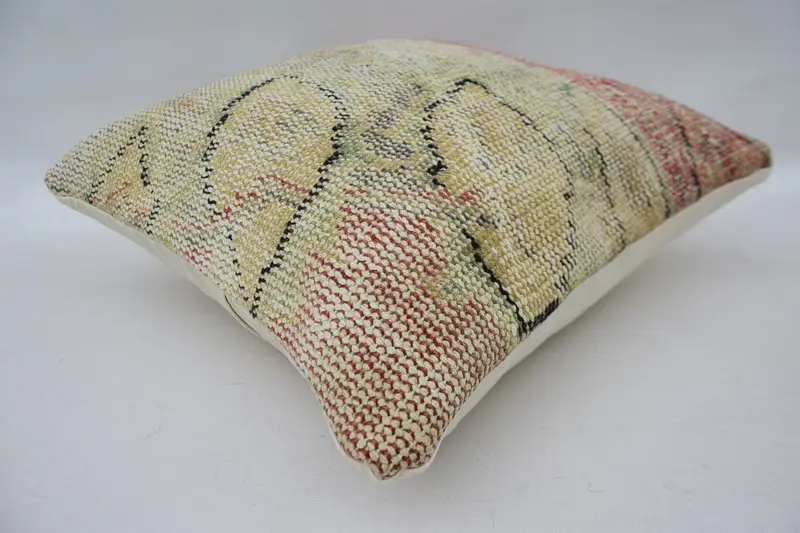 Anatolian Pillow, Boho Pillow Sham Cover, Pillow for Sofa, Pillow Cover, Antique Pillows, Boho Chic Pillow, 18x18 Beige Cushion Case - 6