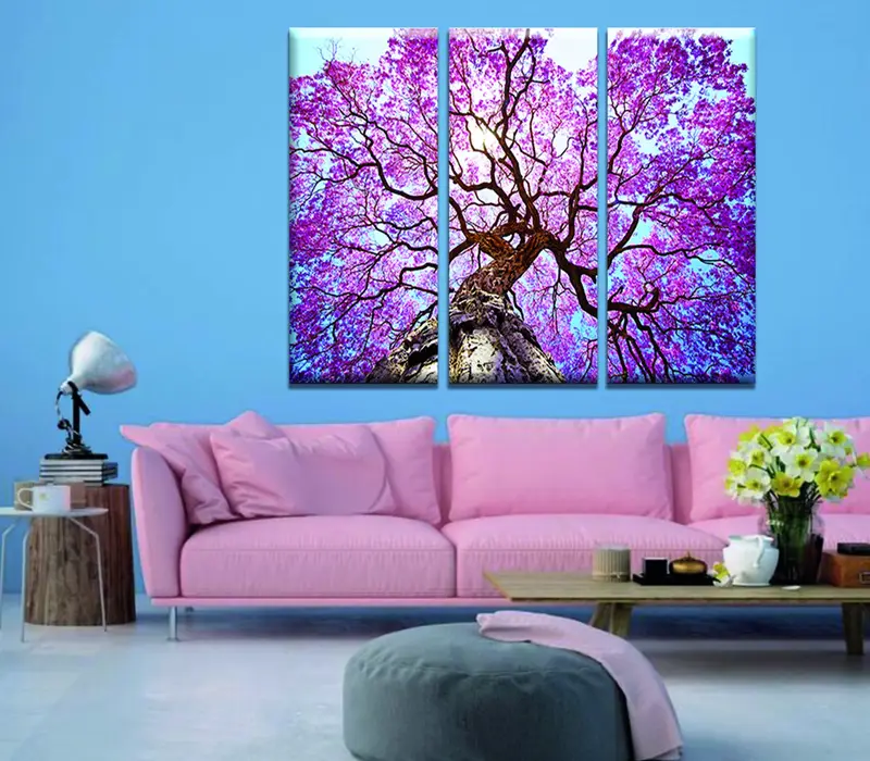 Purple Tree Canvas, Nature Landscape Canvas, Poster Art Print, Purple Tree Nature Art, Tree Wall Art, Modern Wall Art, Tree Landscape Art - 2