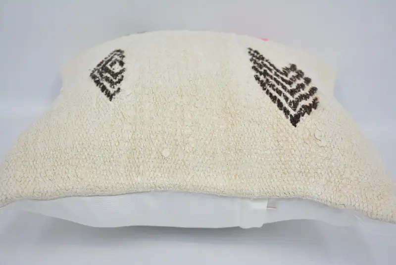 Antique Pillows, Pillow, 16x16 White Pillow Cover, Ikat Pillow Sham, Vintage Pillow, Kilim Pillow, Square Throw Pillow Cover - 5