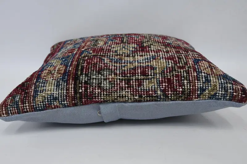 Vintage Kilim Throw Pillow, Floor Pillow, Pillow for Sofa, 16x16 Red Cushion, Vintage Kilim Pillow, Lounge Throw Cushion Cover, Cushion Cover - 5