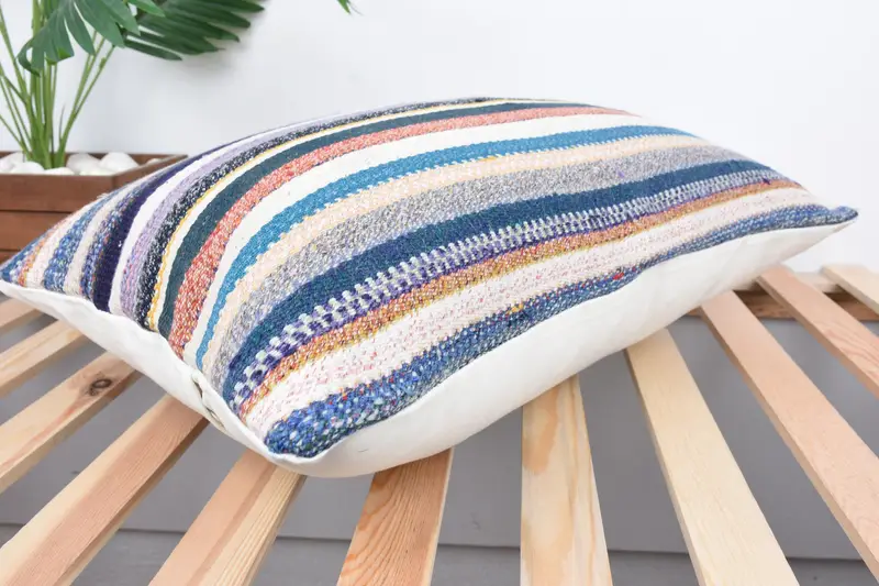 Home Decor Pillow, Cushion Cover, Pillow for Sofa, 16x24 Blue Cushion Case, Interior Designer Pillow, Couch Pillow Cover, Sofa Bolster Pillow Case - 6