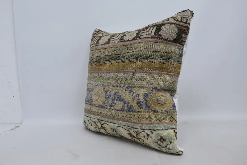 Traditional Cushion Cover, Kilim Pillow Cover, Turkish Pillow, Pillow, 28x28 Yellow Pillow, Turkish Kilim Pillow, Tribal Cushion Cover - 4