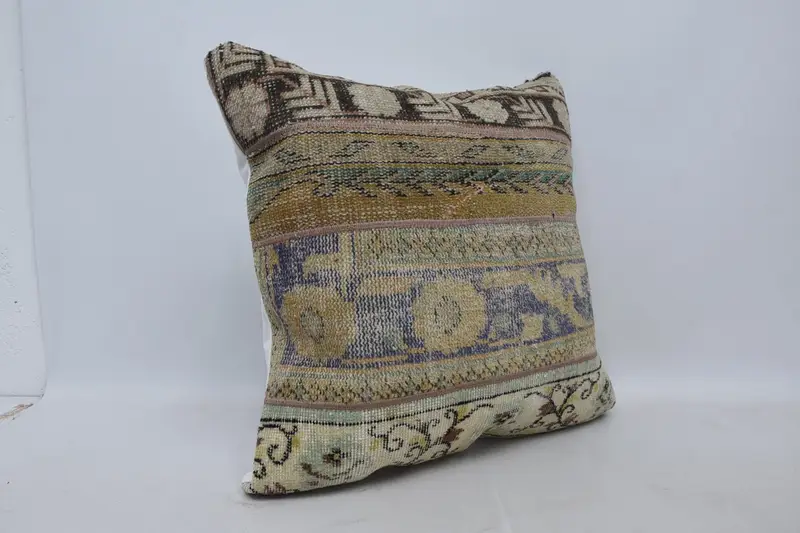 Traditional Cushion Cover, Kilim Pillow Cover, Turkish Pillow, Pillow, 28x28 Yellow Pillow, Turkish Kilim Pillow, Tribal Cushion Cover - 3