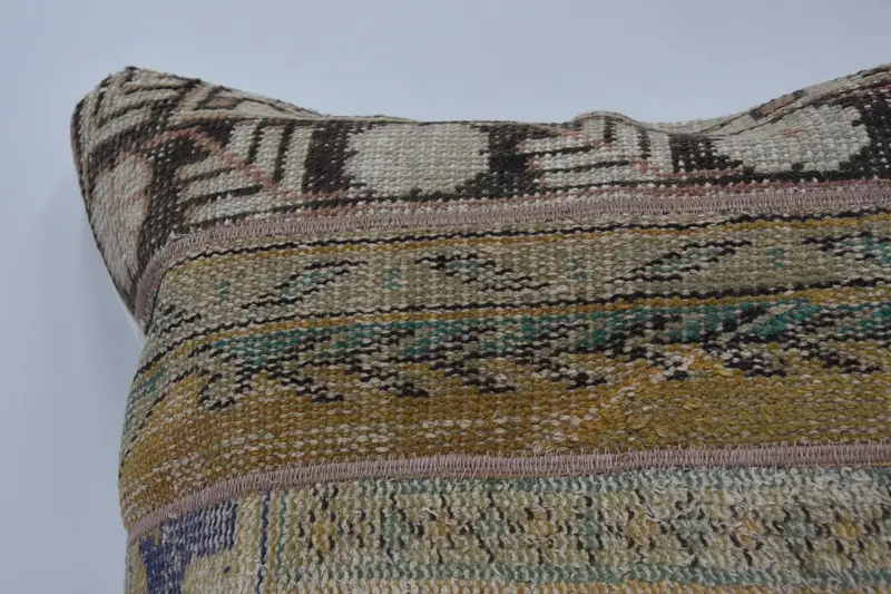 Traditional Cushion Cover, Kilim Pillow Cover, Turkish Pillow, Pillow, 28x28 Yellow Pillow, Turkish Kilim Pillow, Tribal Cushion Cover - 2