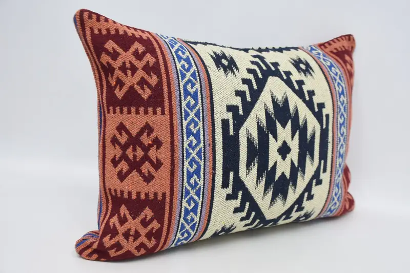 Southwestern Pillow, 20x28 White Cushion Cover, Pillow for Sofa, Pillow Cover, Vintage Kilim Pillow, Turkish Kilim Pillow - 3