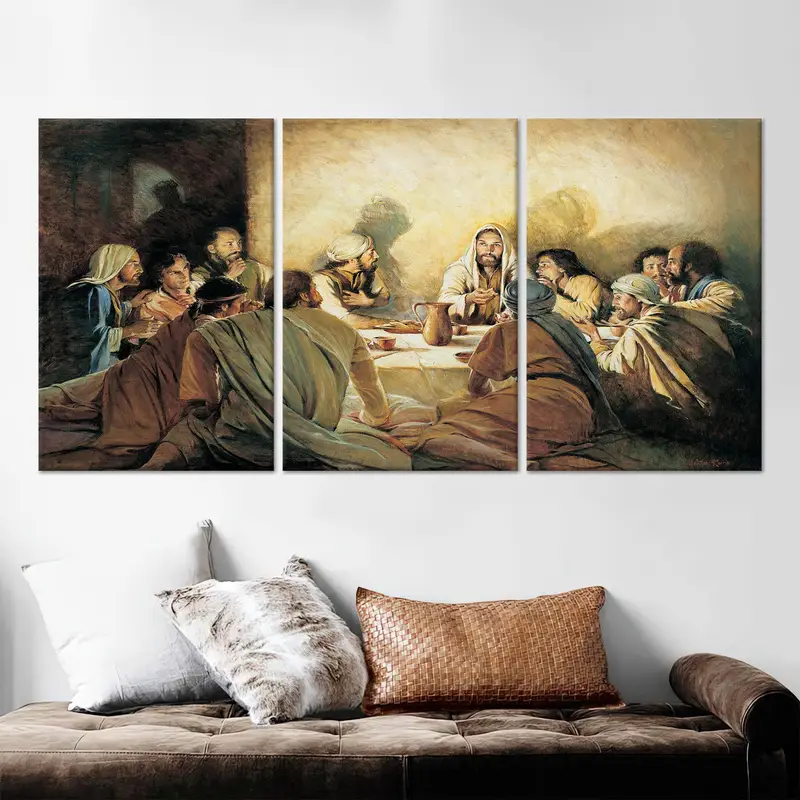 İsa Mesih Son Akşam Yemeği, İsa Mesih Duvar Sanatı, Tuval Duvar Dekoru, Son Akşam Yemeği Baskı, Dini Duvar Sanatı, Hıristiyan Duvar Dekoru, Tuval Sanatı, - 2