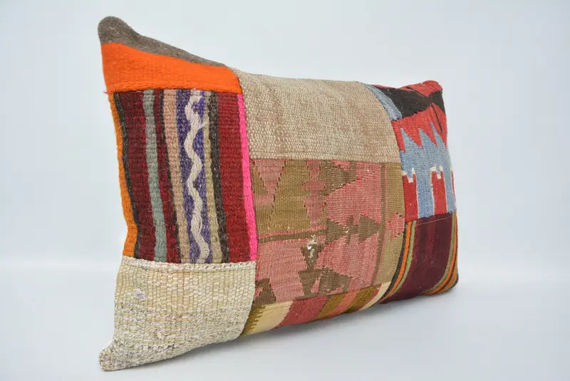 Pillow Case, Art Deco Cushion Case, Kilim Pillow Cover, 16x24 Brown Cushion, Turkish Kilim Pillow, Turkish Pillow, Ethnic Throw Pillow Case - 3