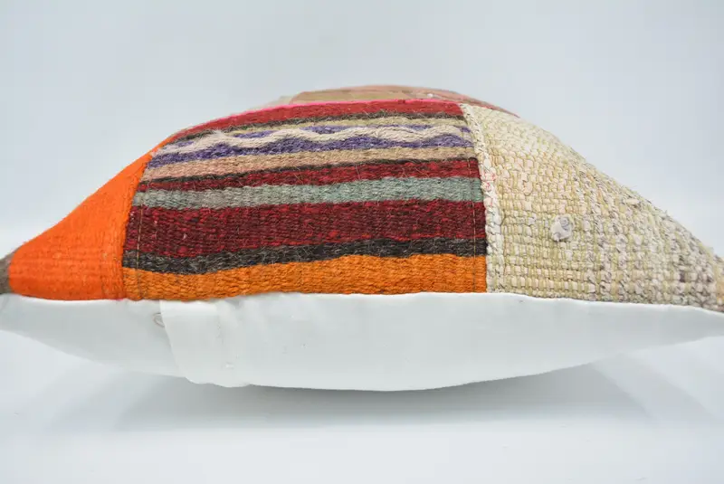 Pillow Case, Art Deco Cushion Case, Kilim Pillow Cover, 16x24 Brown Cushion, Turkish Kilim Pillow, Turkish Pillow, Ethnic Throw Pillow Case - 5