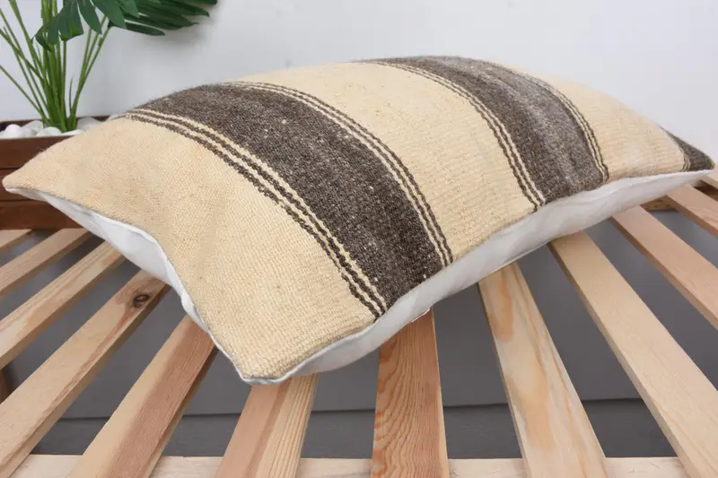 16x24 Beige Pillow Cover, Pillow for Couch, Home Decor Pillow, Cushion, Bright Cushion, Ethnical Kilim Rug Pillow, Outdoor Throw Pillow Cover - 6