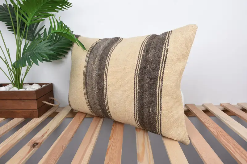 16x24 Beige Pillow Cover, Pillow for Couch, Home Decor Pillow, Cushion, Bright Cushion, Ethnical Kilim Rug Pillow, Outdoor Throw Pillow Cover - 5
