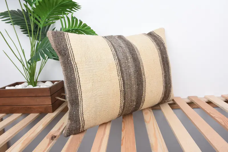 16x24 Beige Pillow Cover, Pillow for Couch, Home Decor Pillow, Cushion, Bright Cushion, Ethnical Kilim Rug Pillow, Outdoor Throw Pillow Cover - 4
