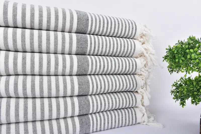 Boyfriend Christmas Gift, Absorbent Turkish towel, 68x40 Cotton Striped Terry Towel, Custom Wedding Gift, Kids Beach Towel, Bachelorette Party Gift - 2