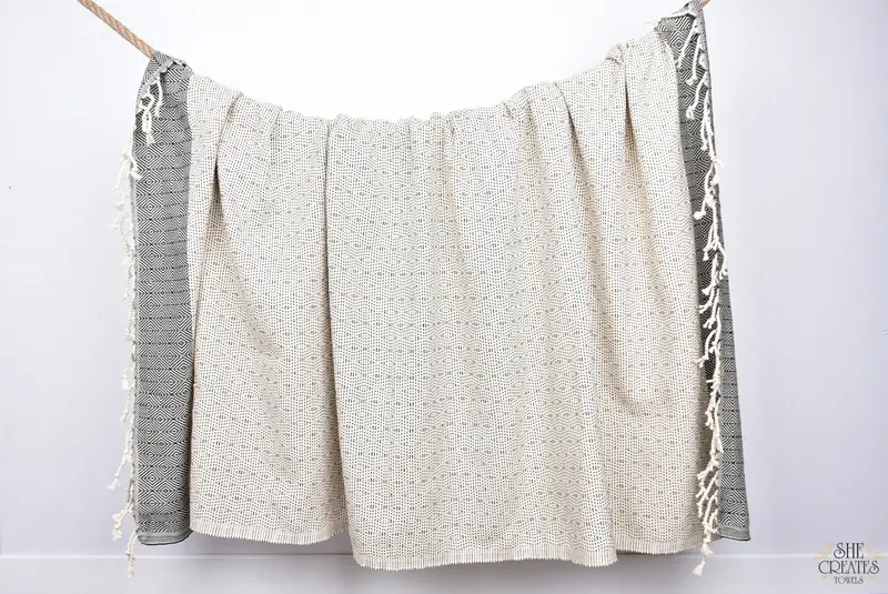 Gift For Wedding Day, 70x40 Cotton Diamond Towel, Handmade Gift, Best Friend Gift Ideas, Wedding Hand Made Gift, Home Decor Gifts, Housewarming Gift - 8