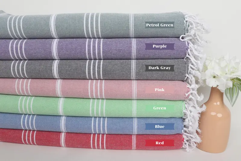 Spa Towel, Embroidery Towels, Sand-resistant towel, 70x40 Cotton Striped Towel, Family Gift Basket, Bachelorette Party Gift, Best Beach Towel - 1