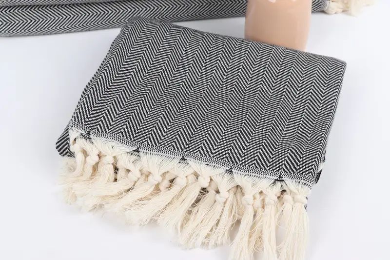 Gifts For Him, Bridesmaid Gifts, Towel With Name, Custom Gifts, 70x40 Cotton Herringbone Towel, Lightweight Turkish towel, Handmade Turkish Towel - 5