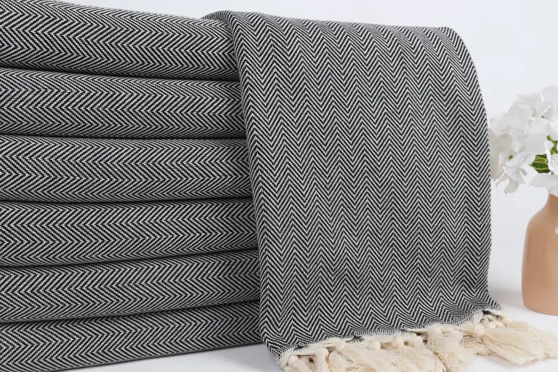 Gifts For Him, Bridesmaid Gifts, Towel With Name, Custom Gifts, 70x40 Cotton Herringbone Towel, Lightweight Turkish towel, Handmade Turkish Towel - 2