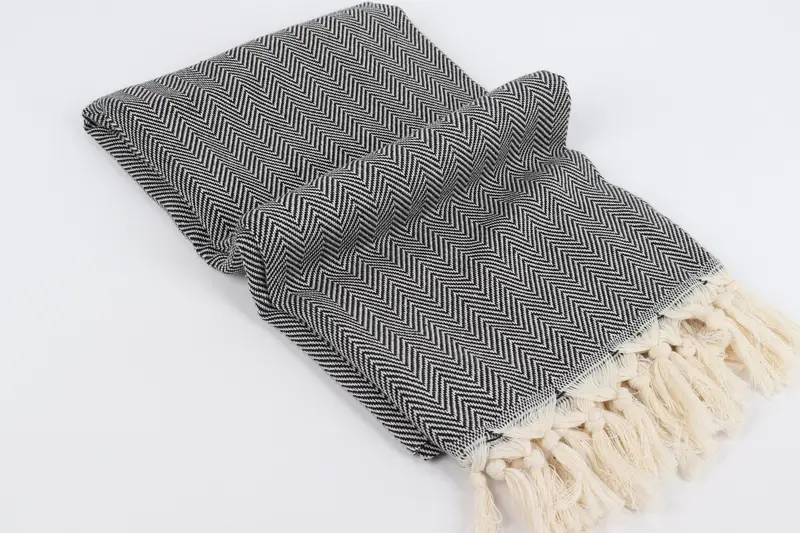 Gifts For Him, Bridesmaid Gifts, Towel With Name, Custom Gifts, 70x40 Cotton Herringbone Towel, Lightweight Turkish towel, Handmade Turkish Towel - 6