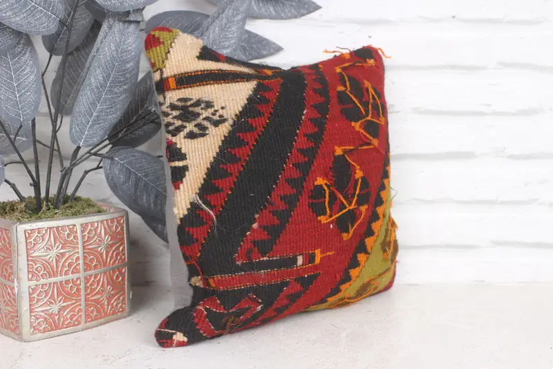 12x12 Red Pillow Case, Interior Designer Pillow, Boho Pillow Sham Cover, Gift Pillow, Handmade Throw Cushion Cover, Pillow Case - 4