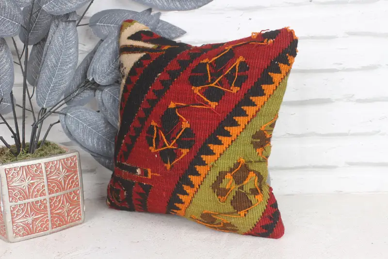 12x12 Red Pillow Case, Interior Designer Pillow, Boho Pillow Sham Cover, Gift Pillow, Handmade Throw Cushion Cover, Pillow Case - 3