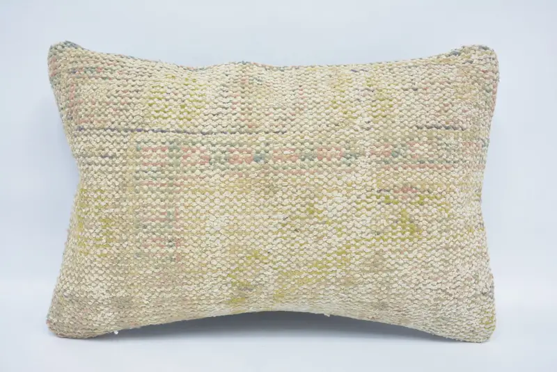 Rustic Pillow Sham, Handwoven Pillow Case, 16x24 Beige Cushion Cover, Gift Pillow, Kilim Pillow, Pillow, Customized Cushion Cover, Boho Pillow - 1