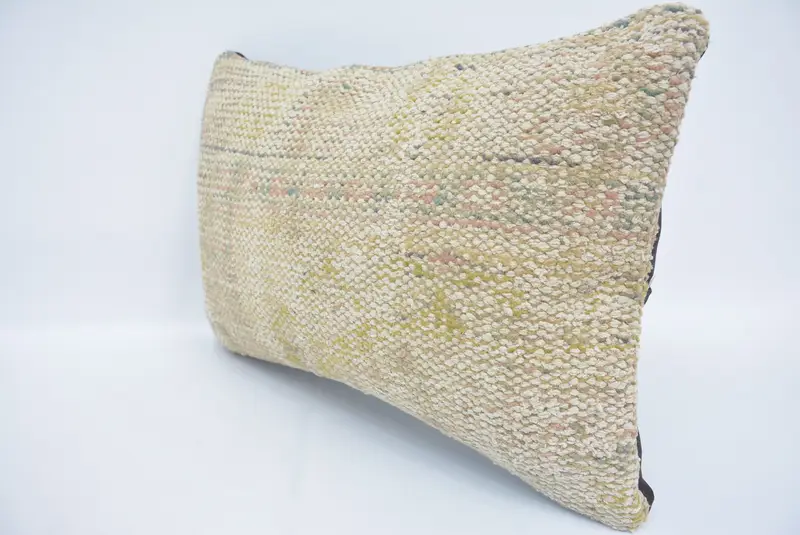 Rustic Pillow Sham, Handwoven Pillow Case, 16x24 Beige Cushion Cover, Gift Pillow, Kilim Pillow, Pillow, Customized Cushion Cover, Boho Pillow - 4