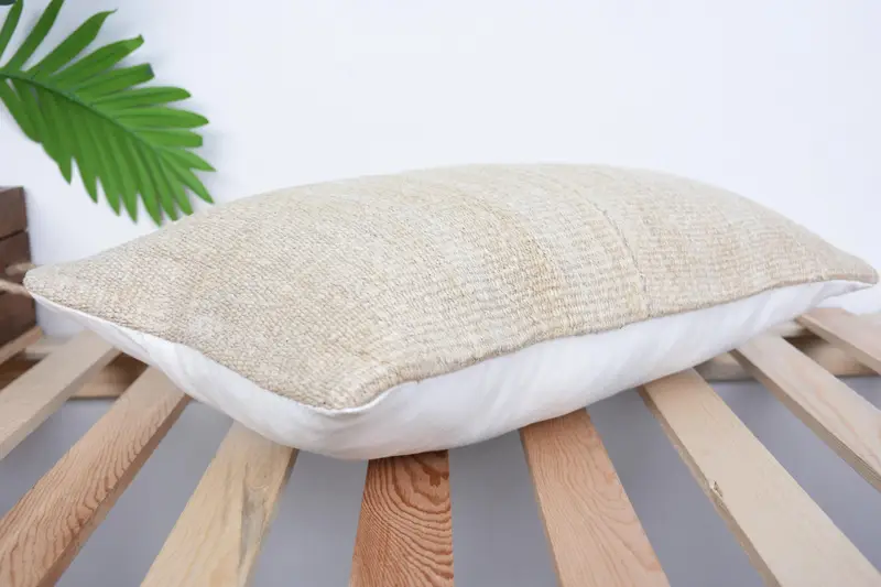Ethnical Kilim Rug Pillow, Turkish Rugs Pillow Case, Vintage Kilim Throw Pillow, 12x20 Beige Pillow Cover, Pillow, Handmade Kilim Cushion - 6