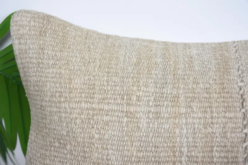 Ethnical Kilim Rug Pillow, Turkish Rugs Pillow Case, Vintage Kilim Throw Pillow, 12x20 Beige Pillow Cover, Pillow, Handmade Kilim Cushion - 2