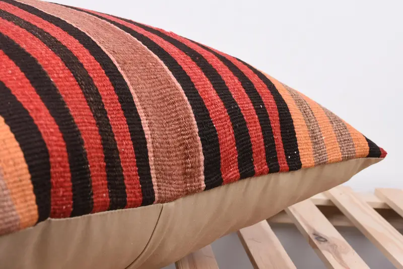 Turkish Corner Cushion Cover, 24x24 Red Pillow Sham, Home Decor Pillow, Rustic Pillow Sham, Antique Pillows, Vintage Kilim Throw Pillow, Pillow - 7