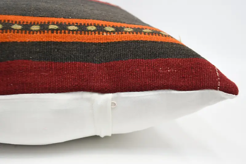 Yoga Cushion Case, Pillow Sham, Sofa Cushion, 20x28 Red Cushion Case, Ethnical Kilim Rug Pillow, Throw Kilim Pillow, Antique Pillows - 5