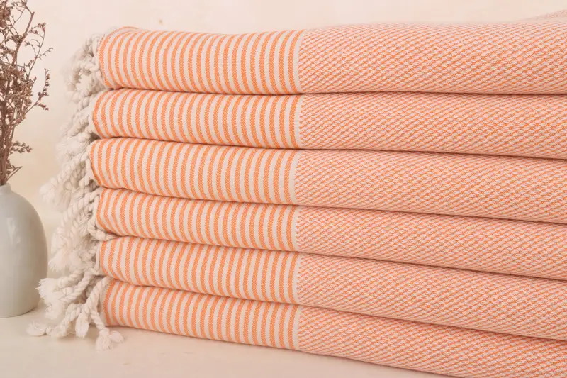 Brautparty-Geschenk, orangefarbenes Baumwollhandtuch, personalisierbar, 91,4 x 180,9 cm