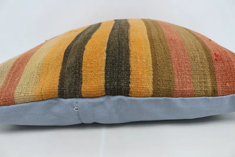 Throw Kilim Pillow, Pillow Sham, Boho Pillow, 28x28 Orange Pillow Cover, Handmade Kilim Cushion, Designer Throw Pillow, One Of A Kind Pillow Case - 5