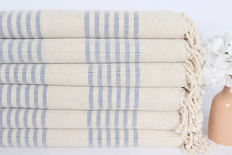 Bridesmaid Gift Towel, Soft towel, Best Beach Towel, 70x40 Linen Striped Towel, Boyfriend Christmas Gift, Thin and lightweight Turkish peshtemal - 3