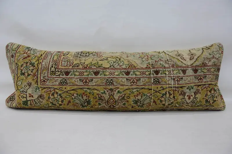 Gift for Her Vintage Cushion, 16x47 inch Antique Beige Pillowcase - 1