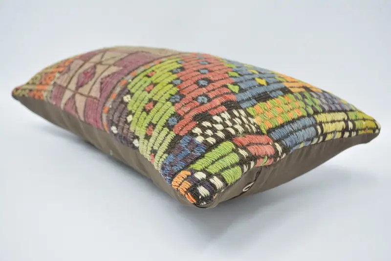 Pattern Throw Pillow Cover, Cushion, 12x24 Green Pillow Case, Decorative Pillow Cover, Turkish Pillow, Home Decor Pillow, Throw Kilim Pillow - 6