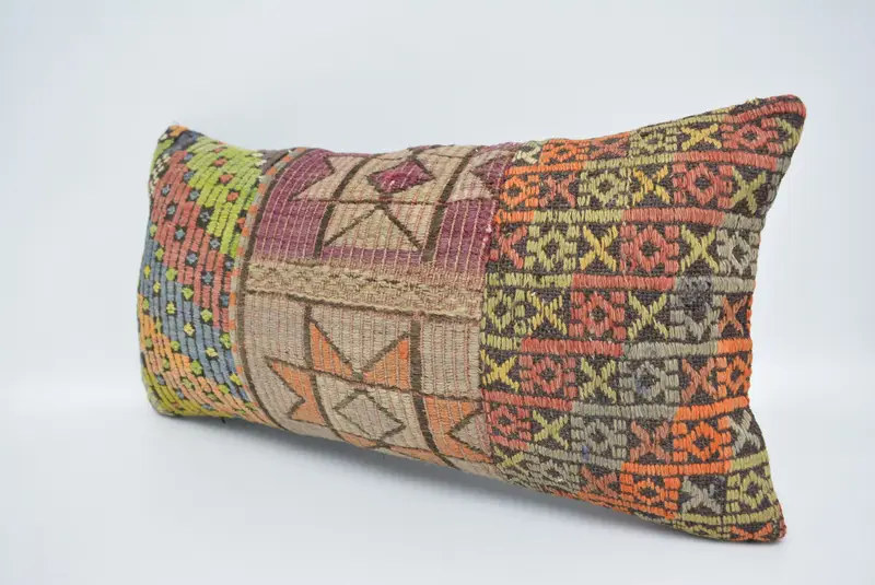 Pattern Throw Pillow Cover, Cushion, 12x24 Green Pillow Case, Decorative Pillow Cover, Turkish Pillow, Home Decor Pillow, Throw Kilim Pillow - 4