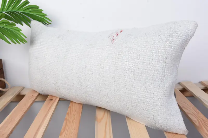 12x24 White Pillow Sham, Kilim Rug Cushion Cover, Kilim Pillow, Ethnical Kilim Rug Pillow, Designer Throw Cushion Case, Antique Pillows, Pillow Sham - 4