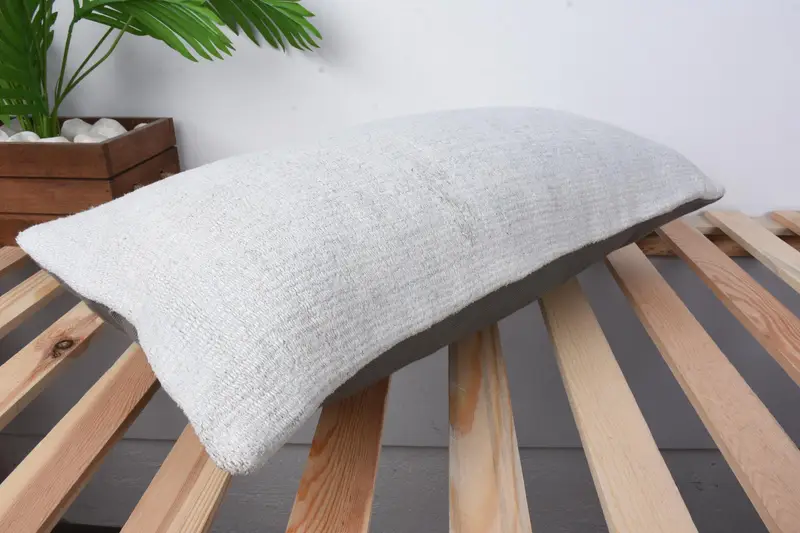 12x24 White Pillow Sham, Kilim Rug Cushion Cover, Kilim Pillow, Ethnical Kilim Rug Pillow, Designer Throw Cushion Case, Antique Pillows, Pillow Sham - 6