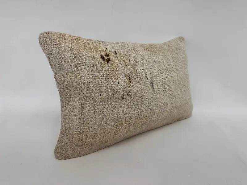 Home Decor Pillow, Cushion Cover, Turkish Pillow, Retro Throw Cushion Cover, Toss Cushion Case, Vintage Kilim Pillow, 12x20 White Pillow - 3