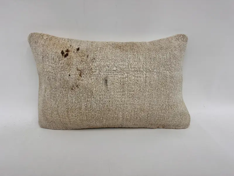 Home Decor Pillow, Cushion Cover, Turkish Pillow, Retro Throw Cushion Cover, Toss Cushion Case, Vintage Kilim Pillow, 12x20 White Pillow - 1