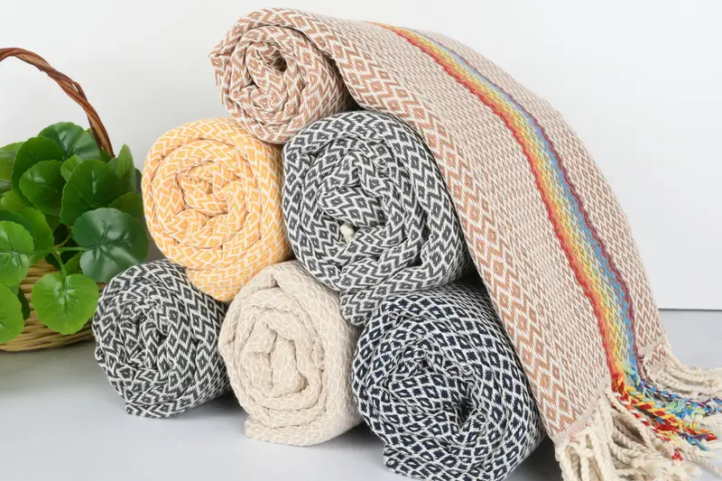 Bachelorette Party Gifts, Traditional Turkish peshtemal for hammam, 70x40 Cotton Diamond Towel, Turkish bath towel, Bride Gift, Embroidered Towel - 5
