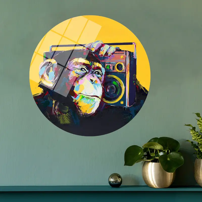 Vibrant Graffiti Monkey Canvas: Abstract Art for Your Space
